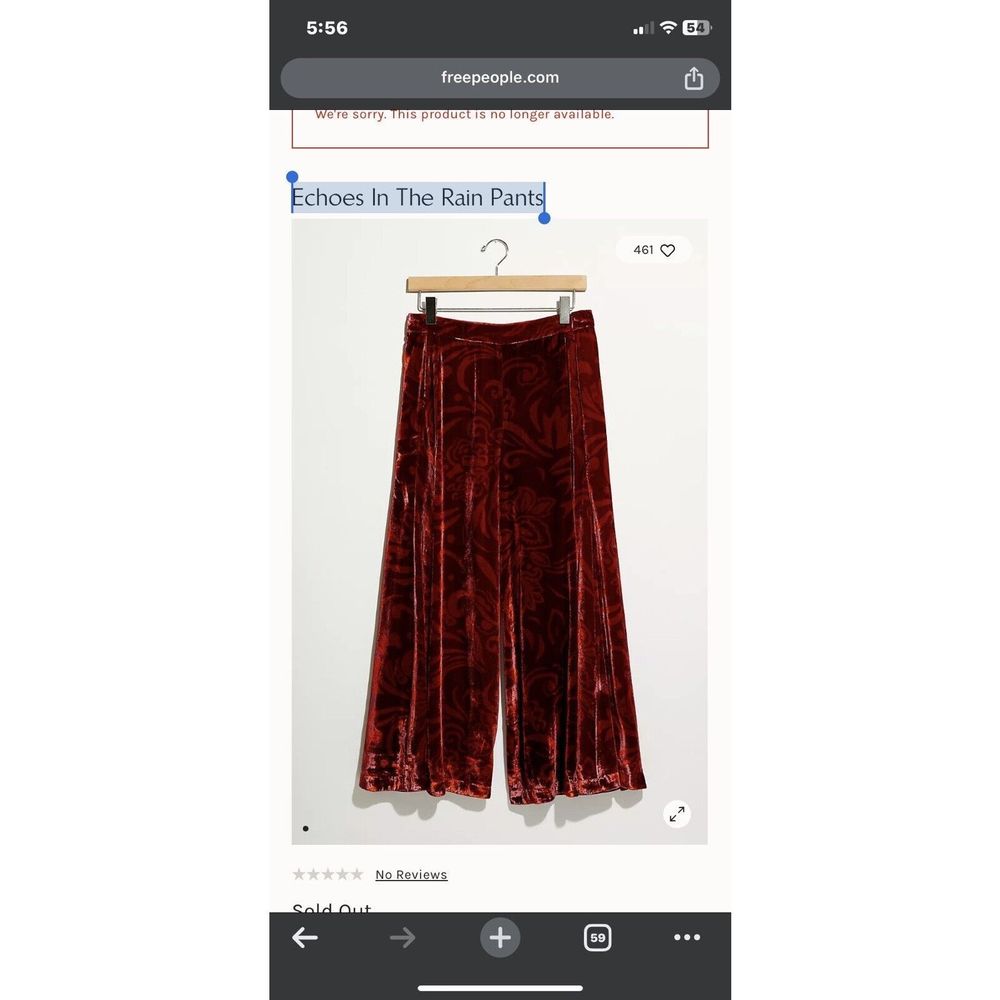 Free People Echoes In The Rain Pants Size S